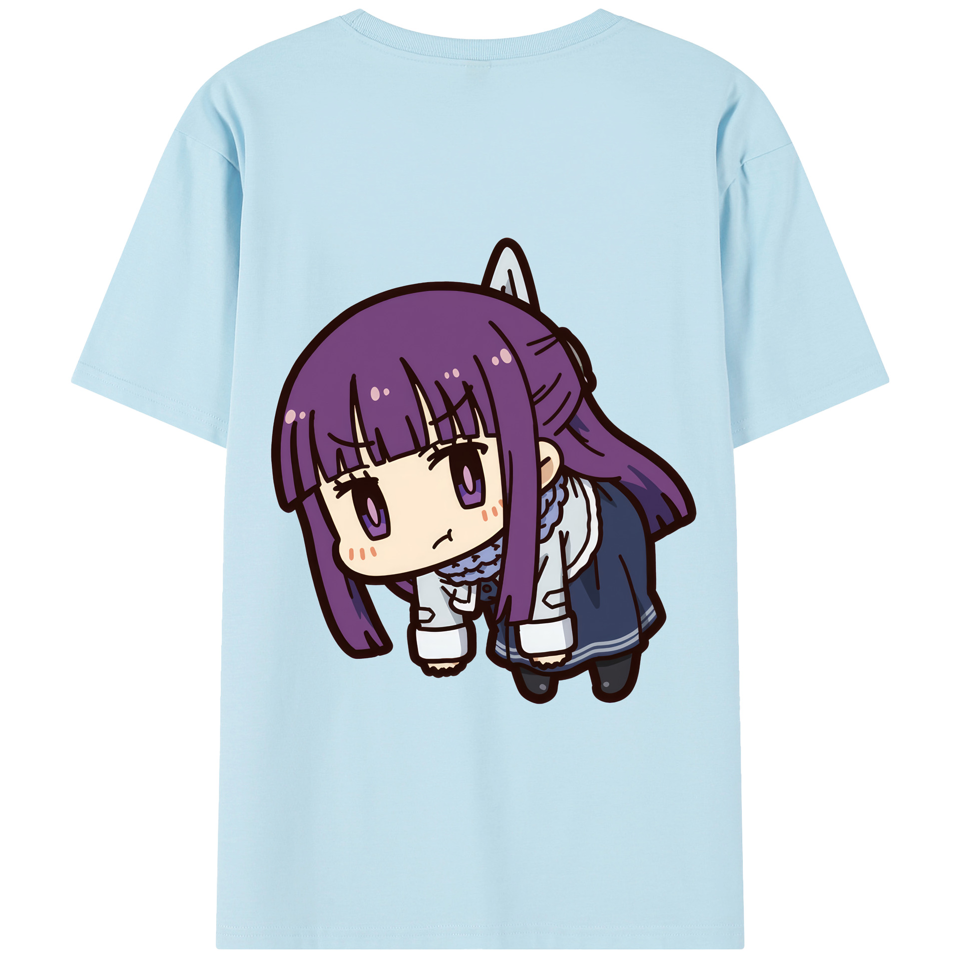 （画像用） 葬送のフリーレン Frieren 綿100％半袖Tシャツ（背面プリント）